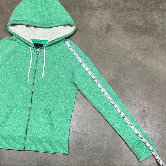 American Eagle Full Zip Logo Sherpa Hoodie Sweatshirt Y2K - Picture 7 of 10